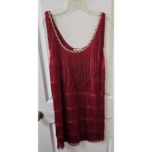 Charades Flapper Dress 1920’s Costume Fashion Size M Red Sleeveless